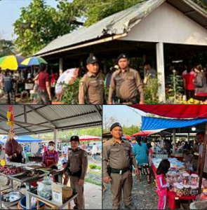 ออกตรวจตลาดชุมชนบ้านนาโพธิ์ป้องกันเหตุ